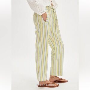 Free People Marielle Pull On Pant Beach Vacation Stripe Cotton Trouser